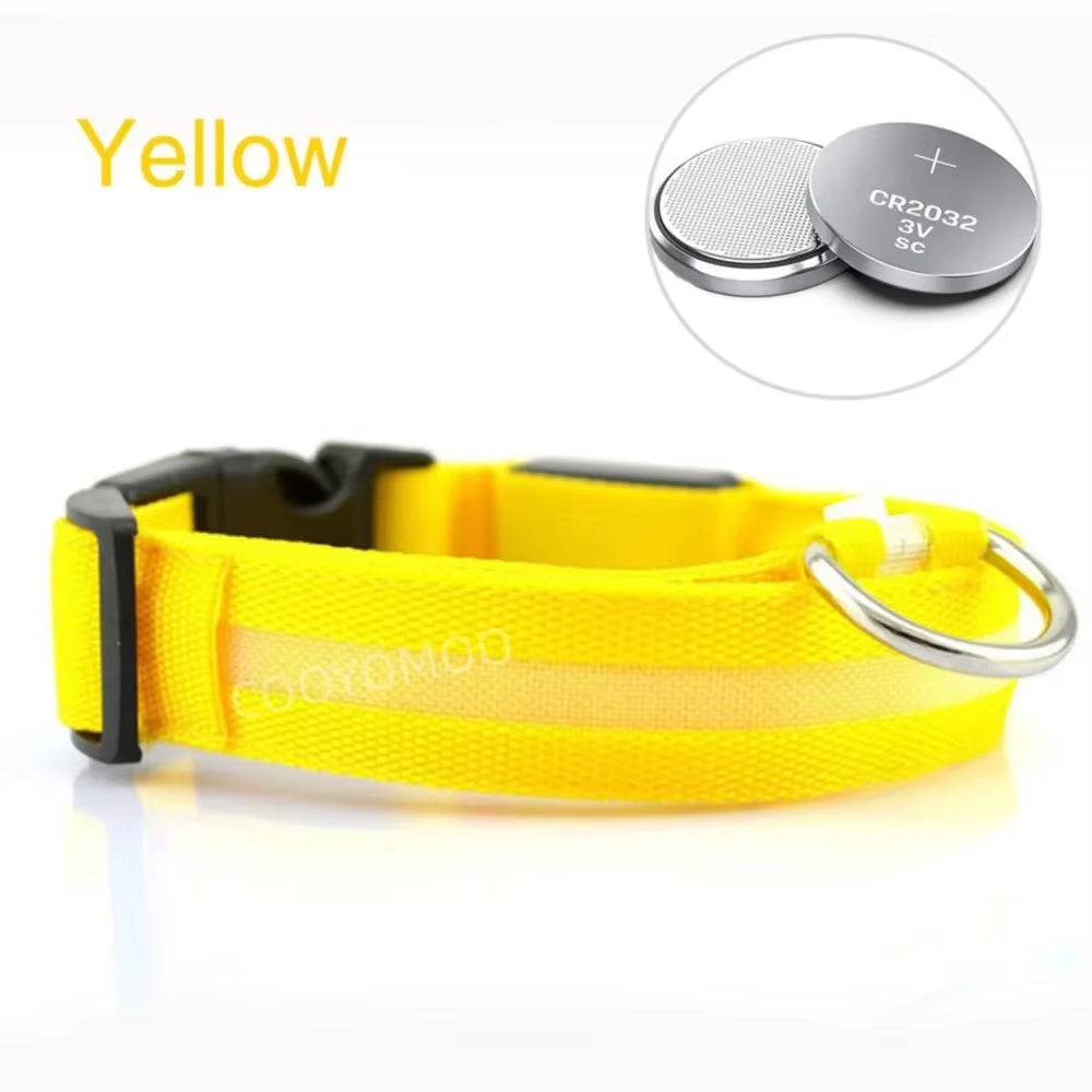 Dog Luminouscollar Anti-Lost Glowing LED Light Pet Collar Collar for Small Medium Large Dogs Collars Leads Safety Necklace