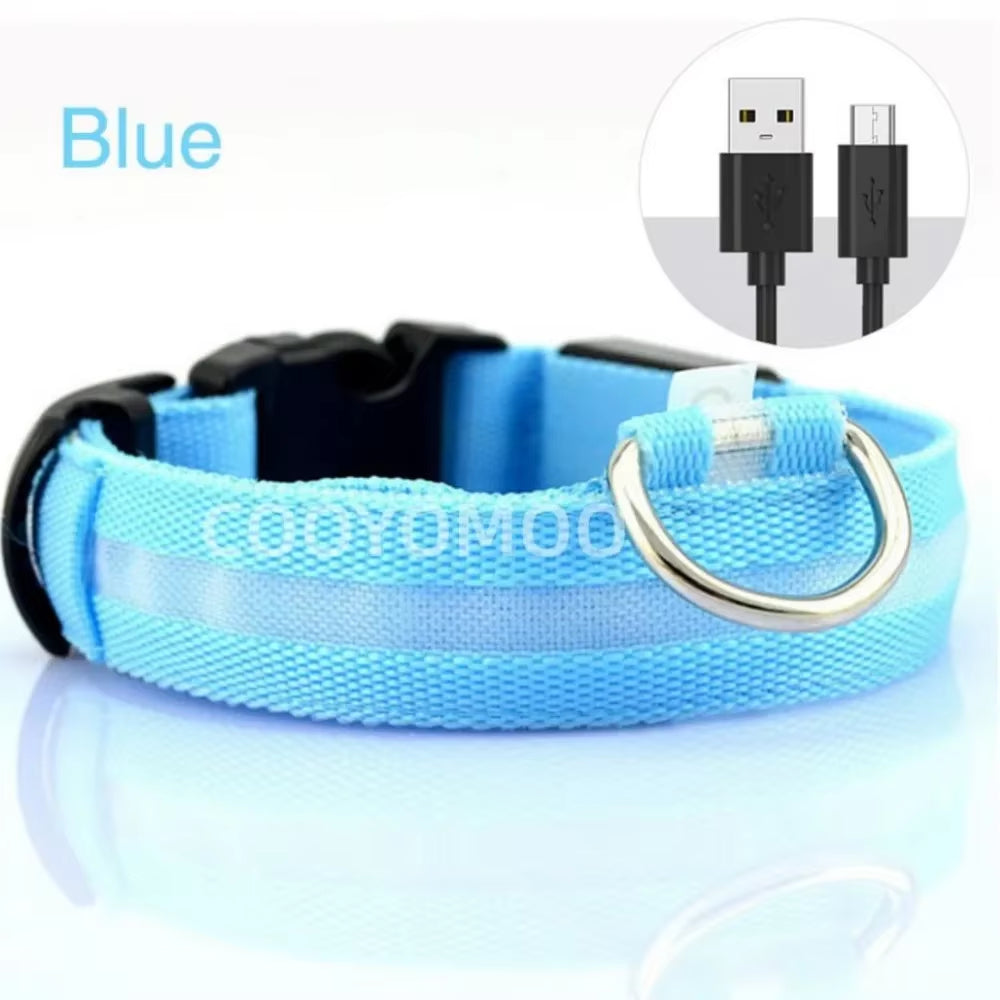 Dog Luminouscollar Anti-Lost Glowing LED Light Pet Collar Collar for Small Medium Large Dogs Collars Leads Safety Necklace