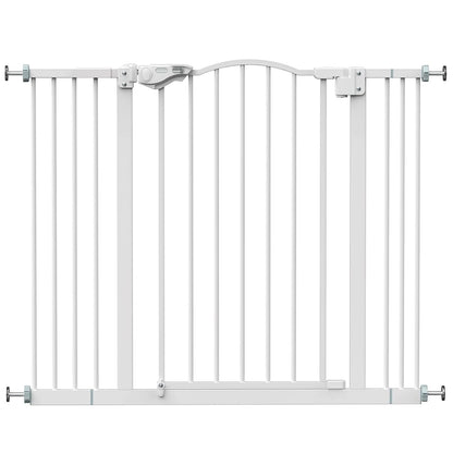 29-39.6" Baby Gate for Pets, Auto Close Both Sides Dog Gate with One-Hand Opening, 30" Tall Safety Gates for Stairs, Hallways, Bedrooms, Wall Pressure Mount No Drill, White